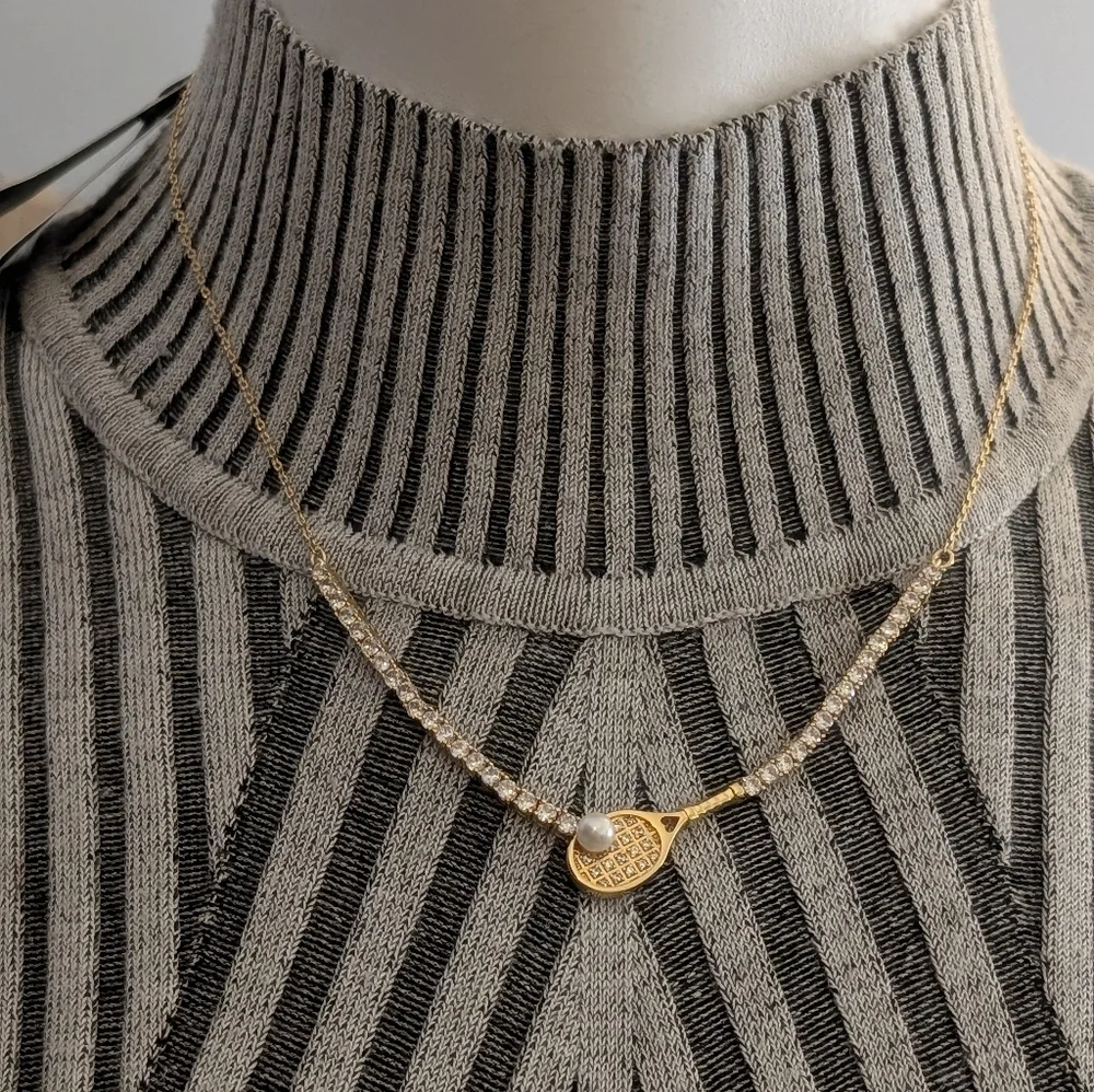 NWT Kate Spade ♠️ Queen Of The Court Tennis Racket Necklace